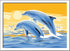 7 Ravensburger CreArt Delightful Dolphins Paint by Numbers Kit for Kids - Painting Arts and Crafts for Ages and Up