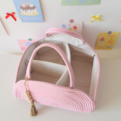 MENGLANSI Breathable Natural Fiber Diaper Storage Bag Compact Carry Design With Spacious Compartments For Mother
