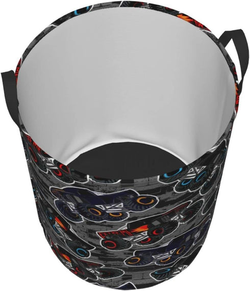 Gbuzozie 38l Monster Truck Boys Style Round Laundry Hamper Storage Basket Toys Clothes Organizer Bin For Home Bathroom