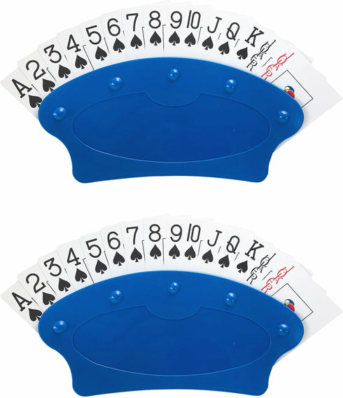 2Pack Card Holders for Playing Cards - Canasta Cards Tray for Kids, Adults, Seniors, Great for Poker Parties, Game