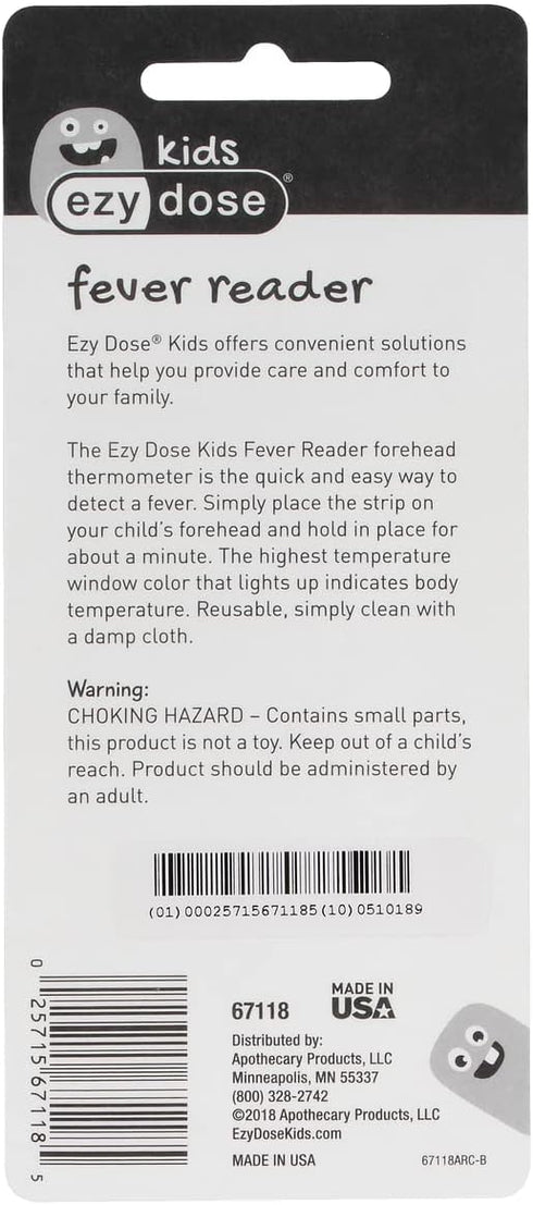 EZY DOSE Kids Thermometer for Fever, Celsius & Fahrenheit, Reusable, Home & Travel, 10 ml