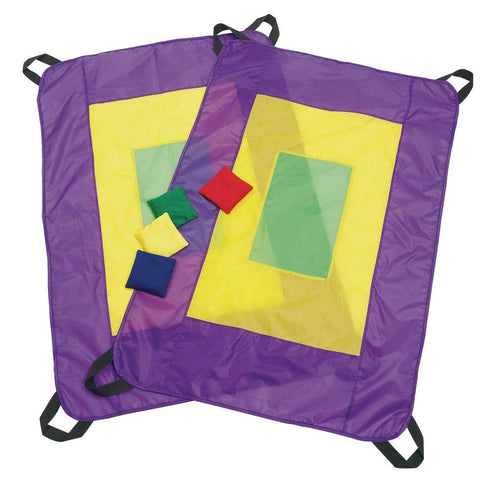 Excellerations Fun Pair-a-Chute - Set of 2 Parachutes with Bean Bags for Kids Outdoor Play, Educational Toy (Item #