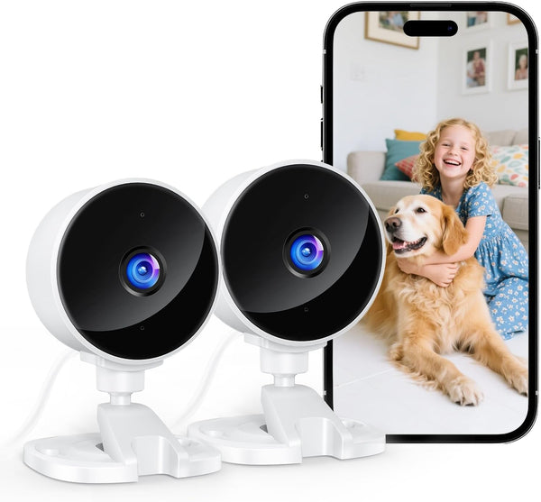 YOTON Indoor Security Camera 2.4GHz 2pcs, Baby Monitor, Pet Camera, Dog Cam, Night