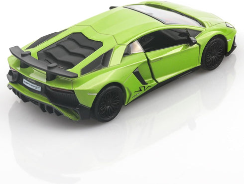 1/36 Scale Lamborghini Aventador LP750-4 SV Diecast Cars, Pull Back Vehicles, Cars Gifts for Boys Girls (Green)