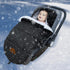 Stroller Universal Sleeping Bag Winter Outdoor, Hooded Bunting Bag Windproof and Water-Resistant, Car Seat Cover and Stroller Accessory, 2 Zipper High Performance Stroller Footmuff, Unisex, Black