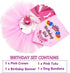 ADOGGYGO Dog Birthday Hat Bandana Set - Pink Tutu Hat Scarf for Medium Large Dogs
