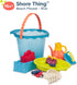 Set Playset Set 11 18 B. toys Shore Thing Large Bucket Water Play Beach Bucket (Navy) with Funky Sand Toys for Kids