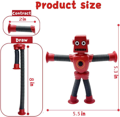 Wririwud 6PC,Toys 3 4 5 6 7 8 9,Christmas Robot Sensory Travel Roadtrip Toys for Kids with Autism, Suction Autism Pop