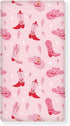 Streeyiu Western Boots Baby Crib Sheets for Boys Girls Cowgirl Pink Breathable Soft