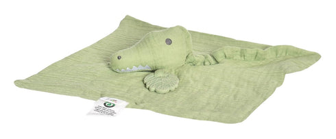 Crocodile-Themed Comforter with Rubber Teether for Infants