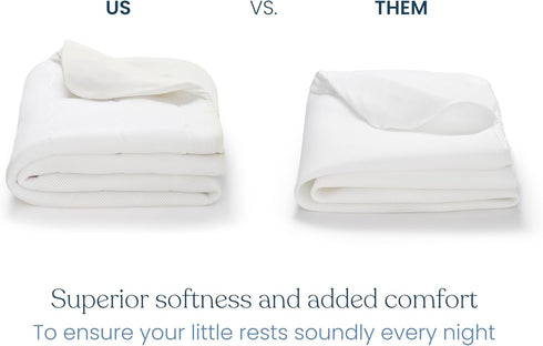HALO Breathable Crib Mattress Cover Quilted Mesh, Waterproof, Universal Fit for Standard Crib & Toddler Beds, Easy