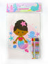 Set 12 48 TINYMILLS Rainbow Mermaid Coloring Book for Kids Party Favors with Coloring Books and Crayons African