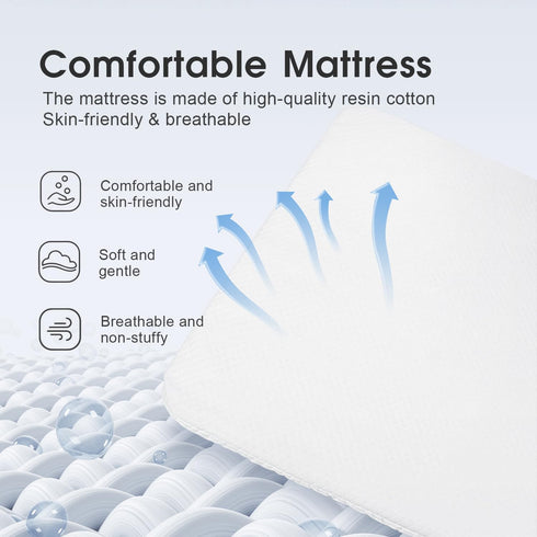MTWML Twin Crib Mattress Cover Replacement Breathable Cotton-Polyester Diamond Quilted Sheet, Machine & Hand Washable