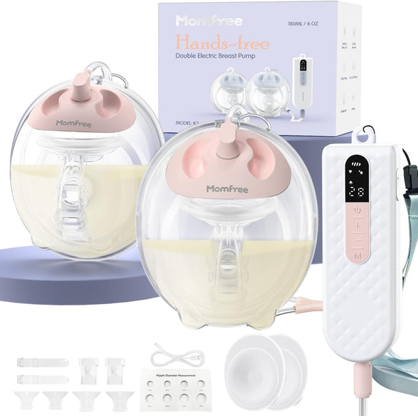 Breast Pump Hands Free K3 Updated,Wearable Breastfeeding Pump with Soft Double-Seal Flange,1800mAh