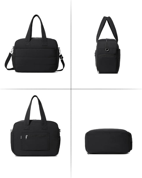 Quilted Diaper Tote with Laptop Compartment and Changing Pad