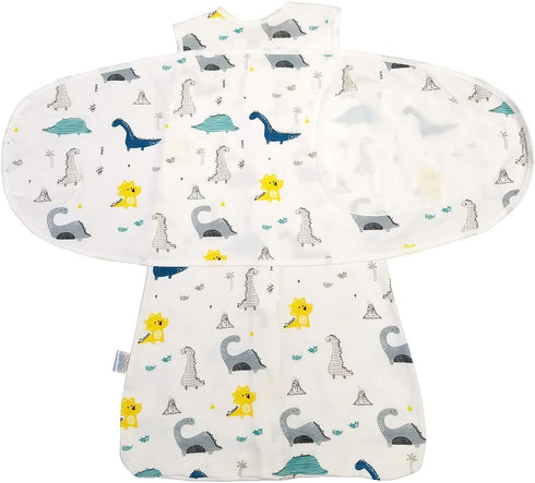 3-Ways 4 6 3-9 4 Swaddle Sack for Baby Dinosaur Pattern Cotton Adjustable Swaddles Wearable Blankets for Newborn Baby