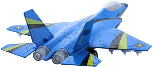 Pull Back Stealth Bombers & Fighter Planes Toy - Alloy Aircraft (Black & Blue)