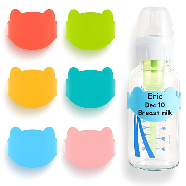 Silicone Baby Bottle Labels for Daycare, Write and Reusable Waterproof Daycare Label