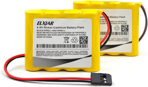(4-Pack) Receiver RX Battery with Hitec Connectors, 4.8V 1000mAh NI-CD Rechargeable Battery Pack for RC Aircrafts