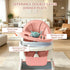 Virplik Portable Baby High Chair for Babies & Toddlers, Easy-Clean Multi-Use Feeding Chair with Lockable Wheels & Toy