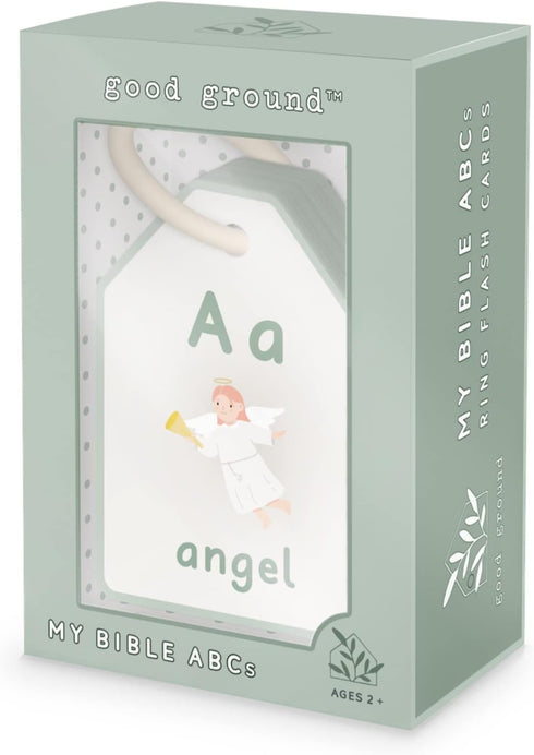 Bible ABC Flash Cards for Preschool Sunday School, Christian Homeschool Alphabet Ring Cards