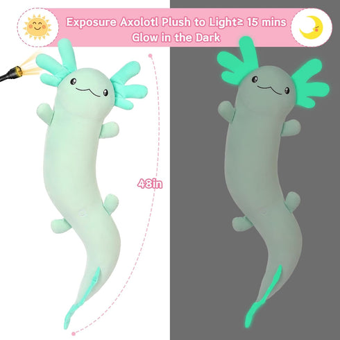 MaoGoLan Giant Axolotl Plush Stuffed Animal,Big Axolotl Plush Pillow Toy for Kids Girl Boy,Jumbo Stuffed Salamander