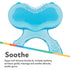 Nuby Soft Silicone Teether - 2 Pack with Massaging Bristles, Blue, 3m +, Travel Case Included