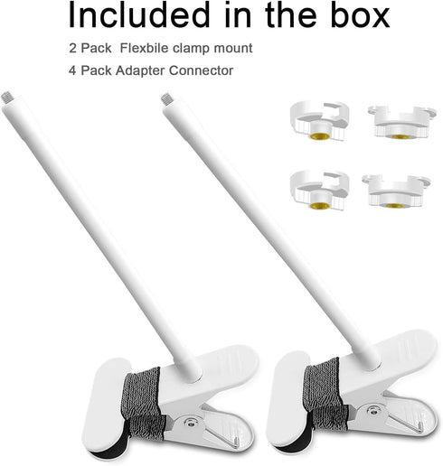 2 Pack Baby Monitor Mount Compatible with HelloBaby HB6550, Flexible Clip Clamp Mount with Long Gooseneck Arm