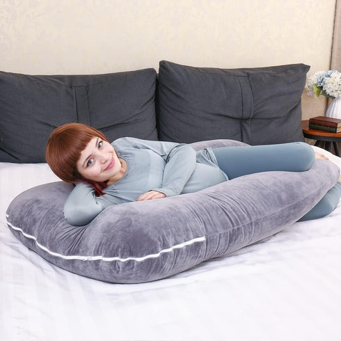 MOON PINE Pregnancy Pillow, U Shaped Full Body Pillow for Maternity Support, Sleeping Pillow with Cover for Pregnant