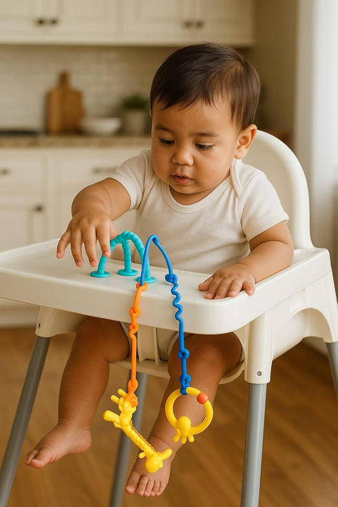 Wey 3-24 High Chair Suction Toys for Babies Months Baby Sensory Toys, Strong Suction Cup Montessori Toys, Teething Toys