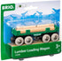 BRIO World 33696 Lumber Loading Wagon, 4 Piece Toy Train Set for Kids, Ideal for Ages 3 and Up, Green