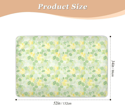 Yoogain 52" 34" Mild and Fresh Flower Lemon Yellow Light Green Changing Pad Covers Soft Absorbent Toddler Bed Pee Pads