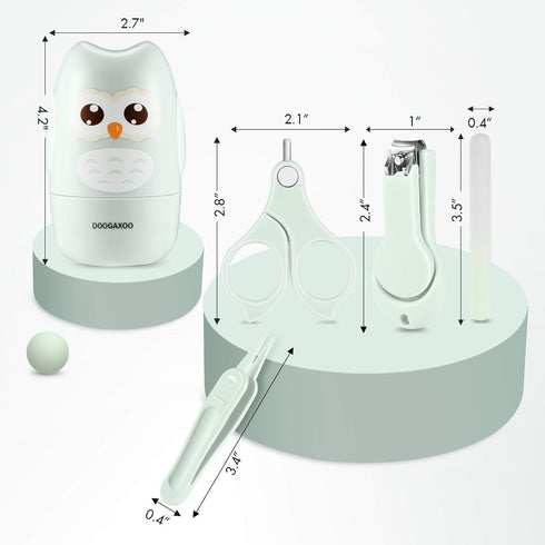 DOOGAXOO 4-in-1 Set Baby Nail Clippers, Safe Baby Nail Kit with Cute Case, Nail Clipper, Scissors, Tweezers, Nail File