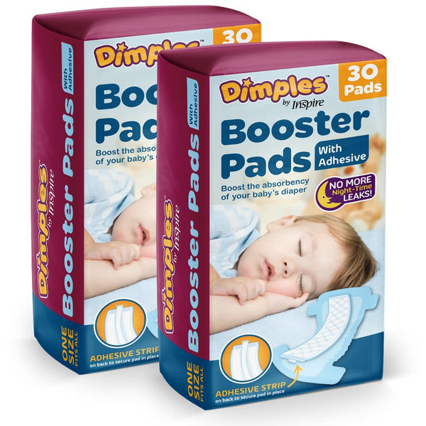 Dimples Booster Pads, Baby Diaper Doubler with Adhesive for Secure Fit |