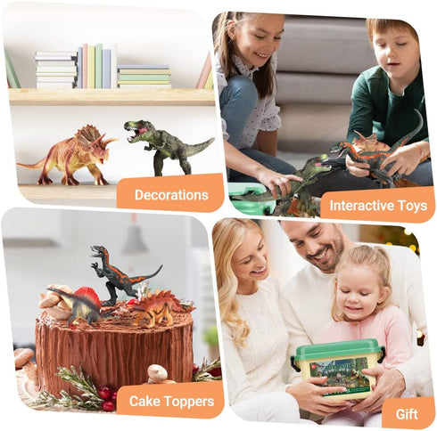 OENUX Dinosaur Toys for Kids 3-5, 12pcs Realistic Jurassic Figures Playset with Educational Booklet for Boys Girls