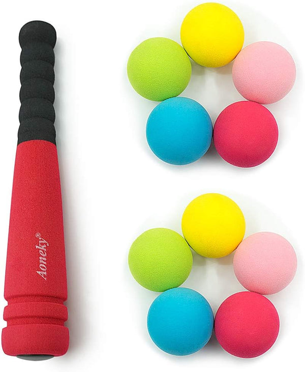 Aoneky Mini Foam Baseball Bat and Ball, 11.8 Inch for Toddler