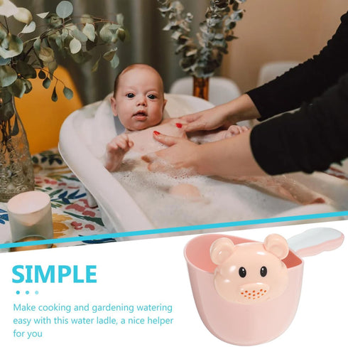 Kisangel Baby Shampoo Rinse Cup Large Capacity Thickened Pp Material Comfortable Round Handle Tear-Free Waterfall