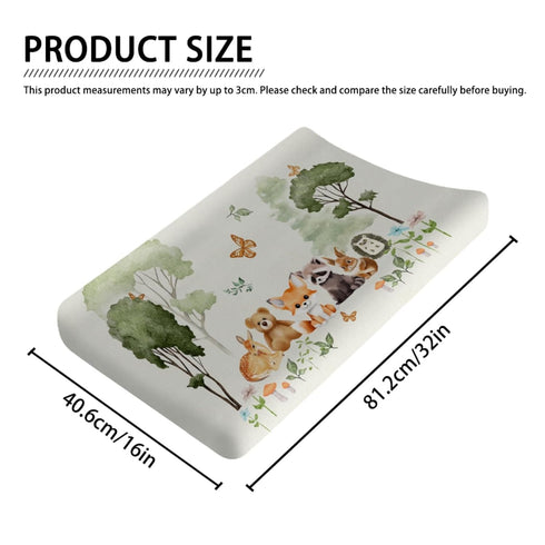 Cute Woodland Animals Forest Changing Pad Covers Bear Raccoon Fox Deer Rabbit Hedgehog Diaper Change Table Sheets for Boys Girls Soft Stretchy Baby Diaper Changing Table Mat Cover 32''x16''