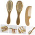 Set Baby Shampoo Brush Comb Newborn Hair Kit Soft Wool Brush Wooden Comb Grooming Supplies Non-Slip Design