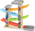 Wooden Car Ramp Toy Set, Montessori Ramp Set Includes 4 Mini Cars