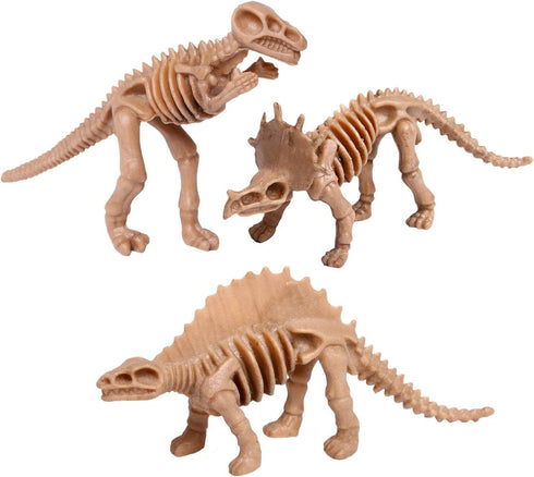 UPINS 30 Pack Dinosaur Fossil Skeletons, 3.7 Inch Assorted Dinosaur Skeleton Toy Figures for Science Play Dino Party