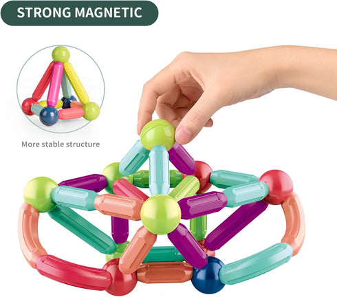 Set, Set, 3+ (42 Magnetic Balls and Rods Magnet Building Magnetic Balls and Sticks - Featuring Safe, Extra-Strong