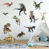 Kiddale 3D Watercolour Dinosaur Kids Wall Stickers, Peel and Stick Removable Wall Decals for Nursery Bedroom