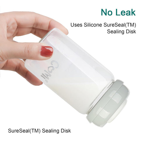 6 Packs, 8oz (3 3 COMI Wide Neck Glass Breastmilk Collection n Storage Bottle, with Screw Ring Sealing Disk;