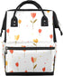 Hsnar Cute Tulip Flower Waterproof Diaper Bag Backpack Large Capacity Baby Bag with