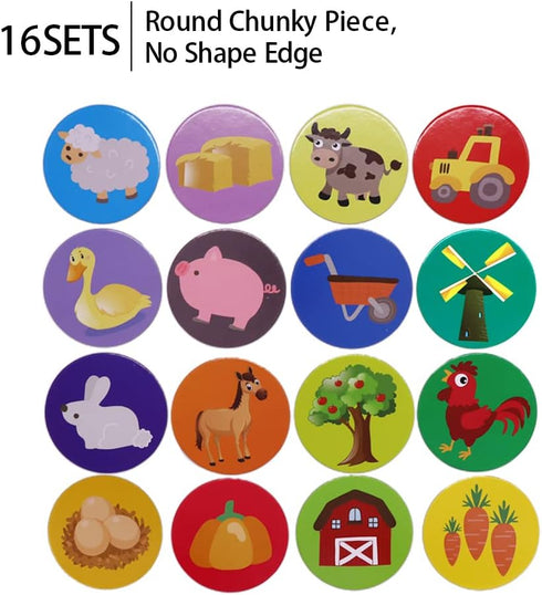 KiDEPOCH Memory Match Game – 16 Matching Pairs, Non Toxic Educational Game for Kids, Toddlers, 3 Years Old