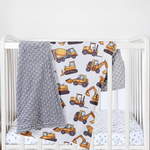 FIGEPO 30 40 Inch 1) New Born Baby Boy Double Layer Fuzzy Nursery Toddler Blanket - Soft Minky Daycare With Dotted