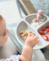 PandaEar Silicone Baby Feeding Set, 2 Pack Divided Suction Plate with 2 Pack Spoons, Baby Led Weaning Supplies