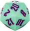 Large D20 Single 20 Sided DND Dice - 55mm Silicone D20 with Gift Box for RPG Games (Green/Purple)