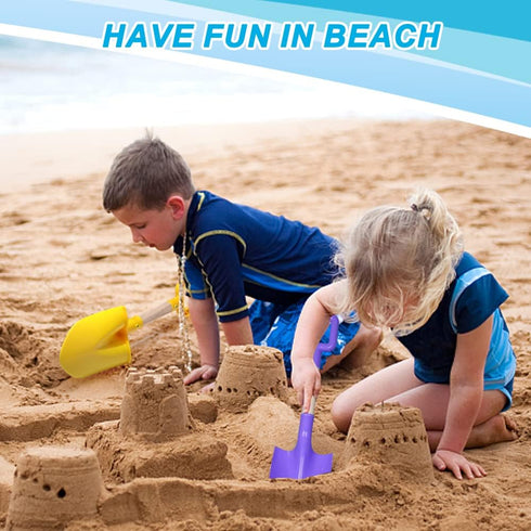 Amarlozn 16" Summer Beach Sand Shovels Toy for Kids, Jumbo Gardening Tool Kit, Sturdy Long Handheld Wooden ABS Plastic